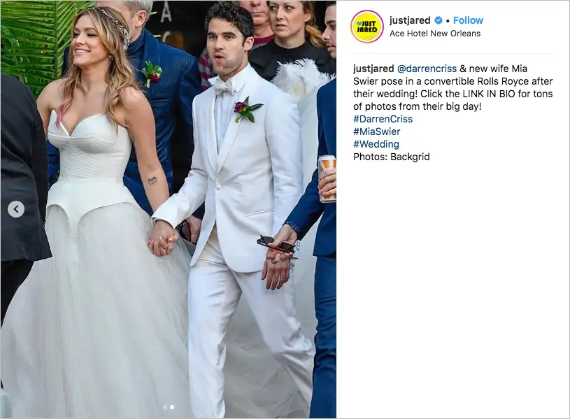 Actor Singer Darren Criss Is Married